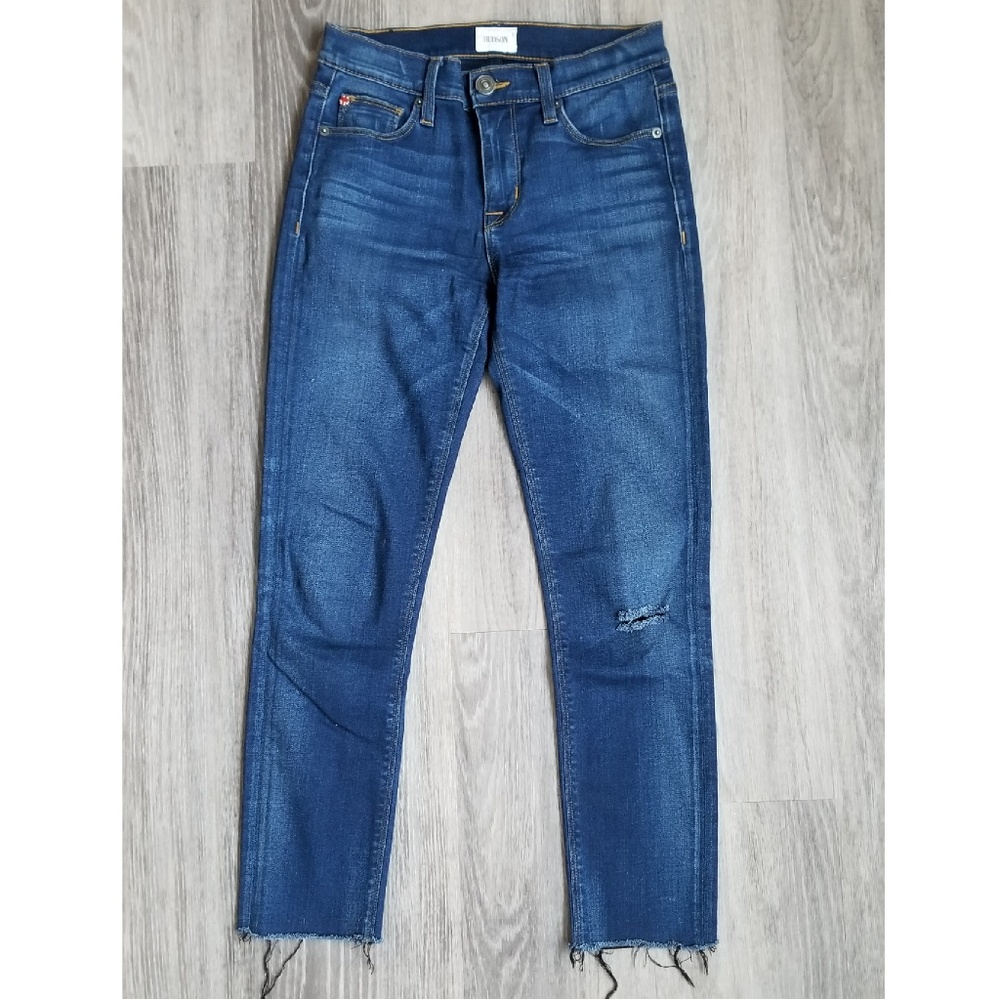 Hudson | Nico Dark Wash Distressed Ankle Jean